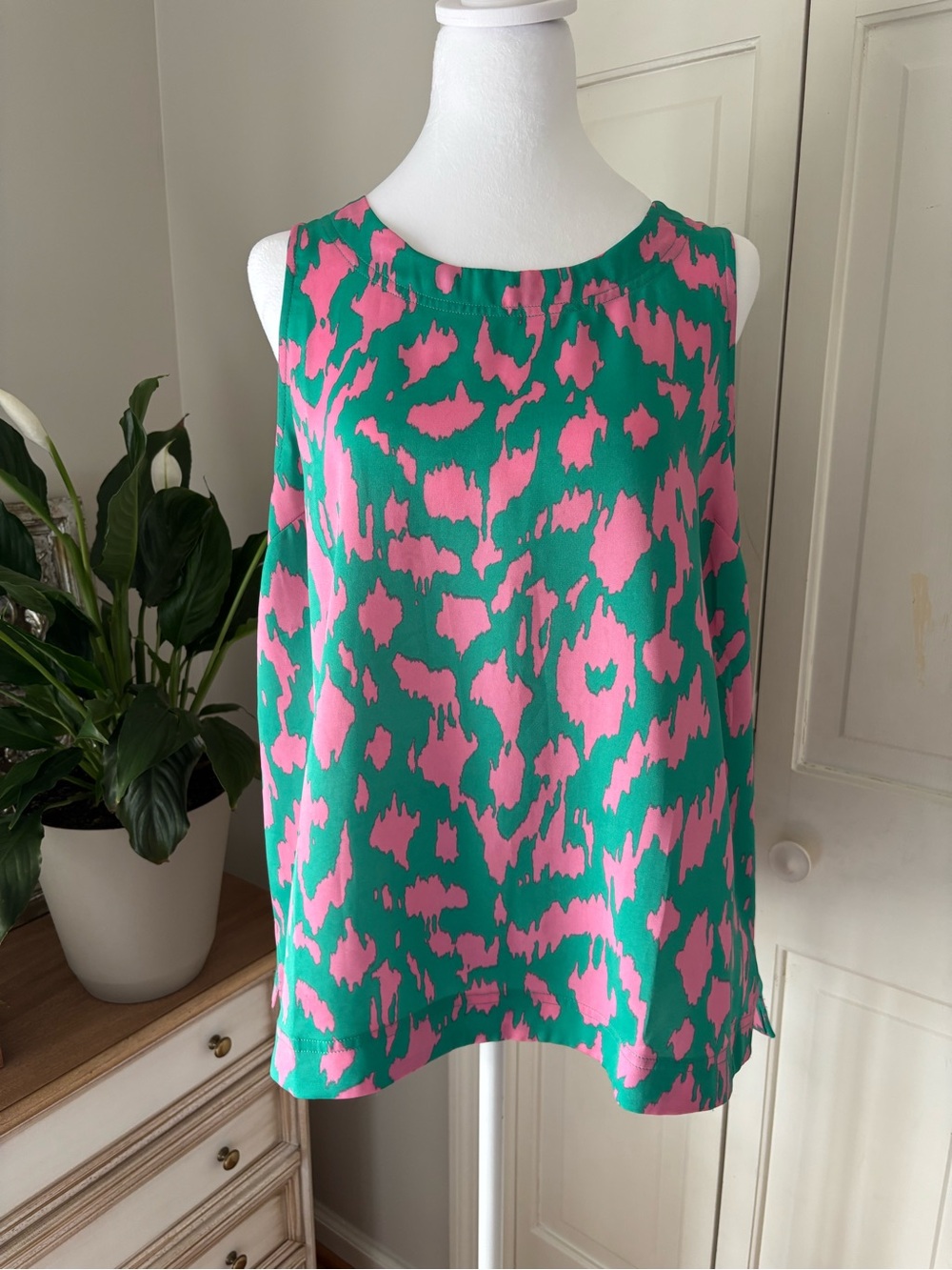 Umgee Green & Pink Abstract Sleeveless Camisole